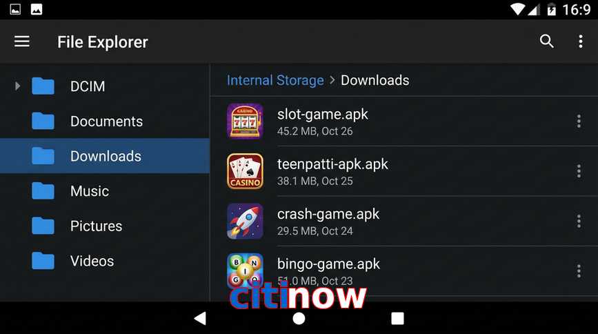 Main screen of Citinow gameapk page for PK players